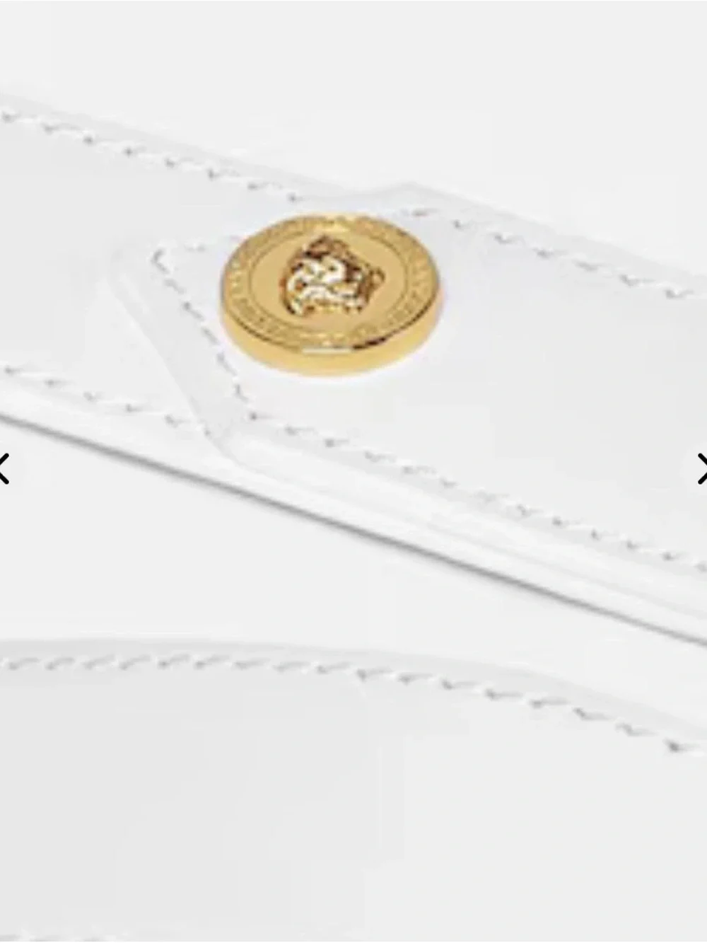 NWT VERSACE ICON Pet Collar White Leather w/ Gold 24in Length WITH BOX